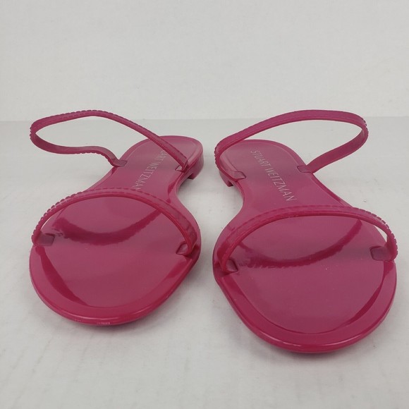 Stuart Weitzman Women's Sawyer Jelly Slide Sandals Pink - Picture 4 of 10